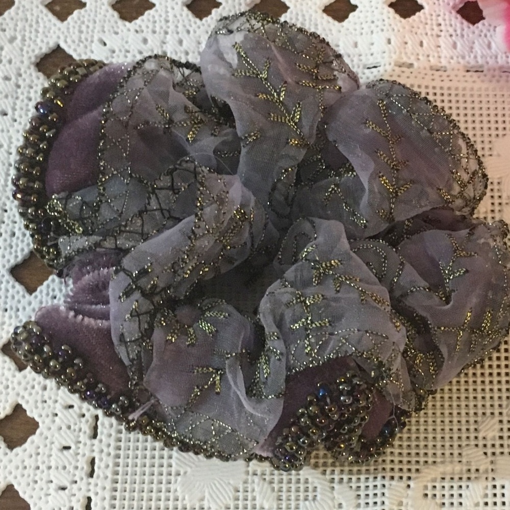 Fancy Hair Scrunchie in Purple